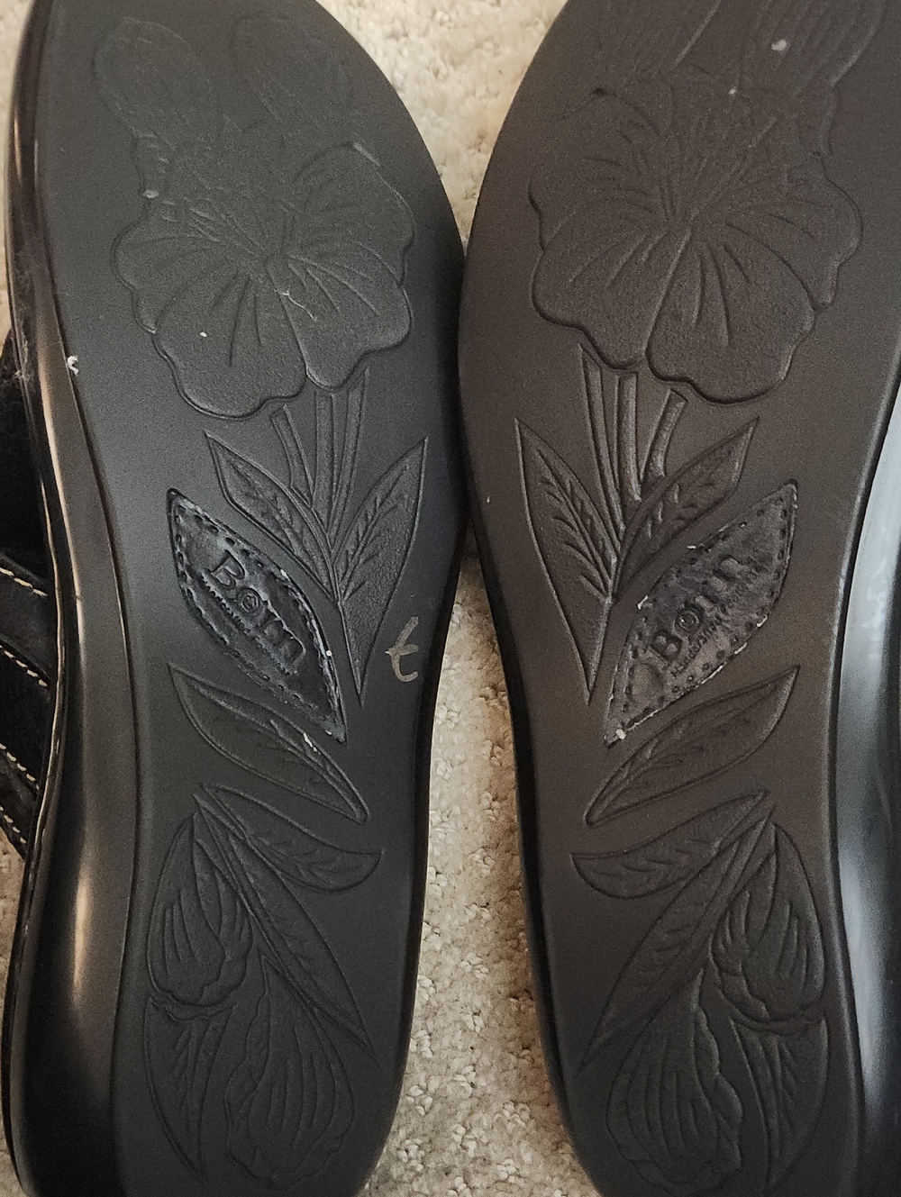Black Stitched Slip-On Sandals - Picture 2 of 8